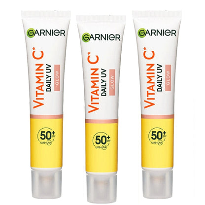 Garnier Skin Active Vitamin C Daily UV Brightening Fluid Sheer Glow, SPF50+ 40 ml 3 Pack