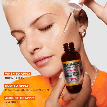 Garnier Skin Naturals Vitamin C Garnier Vitamin C Anti-Dark Spots &amp; Brightening Night Serum 30 ml 2 Pack