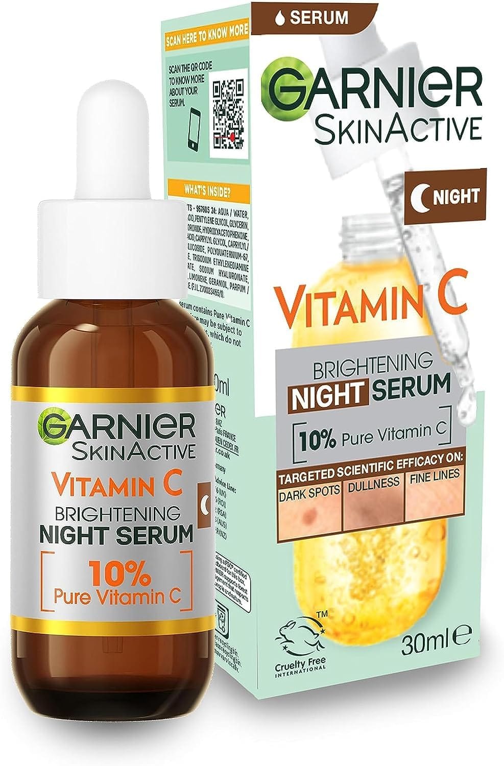 Garnier Skin Naturals Vitamin C Garnier Vitamin C Anti-Dark Spots &amp; Brightening Night Serum 30 ml 2 Pack