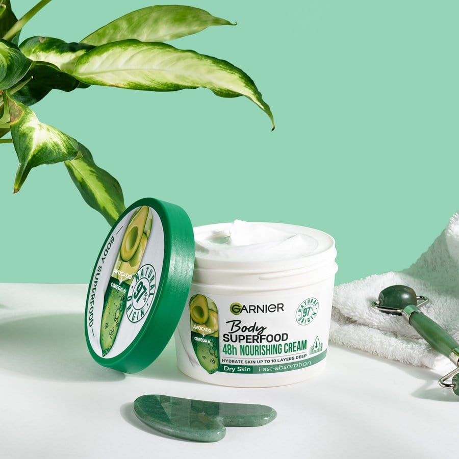 Garnier Superfood Avocado &amp; Omega 6 Superfood Nourishing Body Cream 380ml 3 Pack