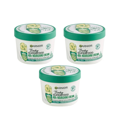 Garnier Superfood Avocado &amp; Omega 6 Superfood Nourishing Body Cream 380ml 3 Pack