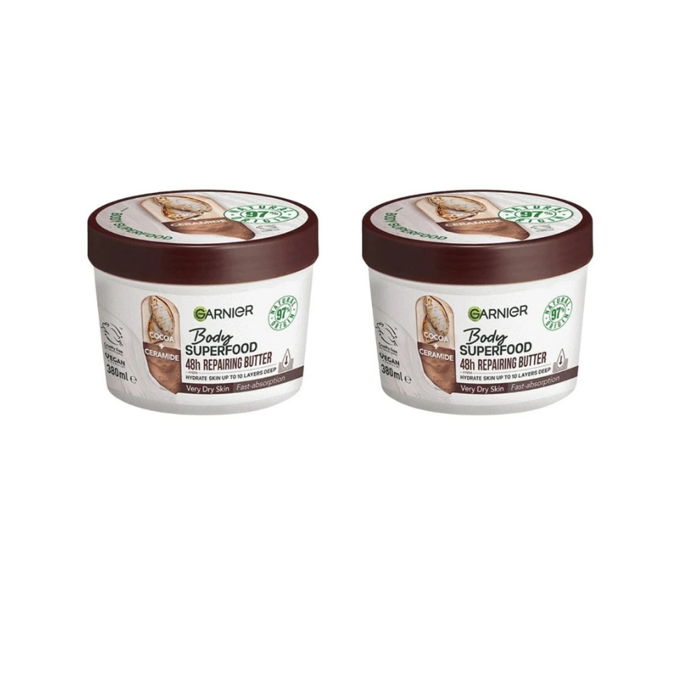 Garnier Superfood Garnier Body Superfood Cocoa &amp; Ceramide Body Cream 380ml 2 Pack