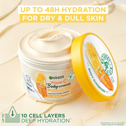 Garnier Superfood Vitamin C &amp; Mango Body Cream 380ml 2 Pack