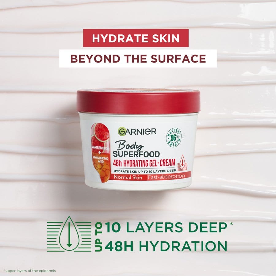 Garnier Superfood Watermelon &amp; Hyaluronic Acid Body Cream 380ml 2 Pack