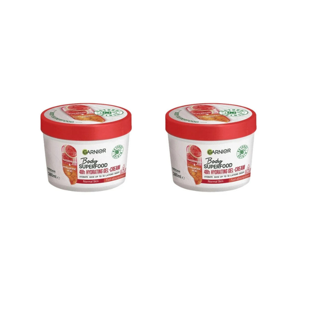 Garnier Superfood Watermelon &amp; Hyaluronic Acid Body Cream 380ml 2 Pack