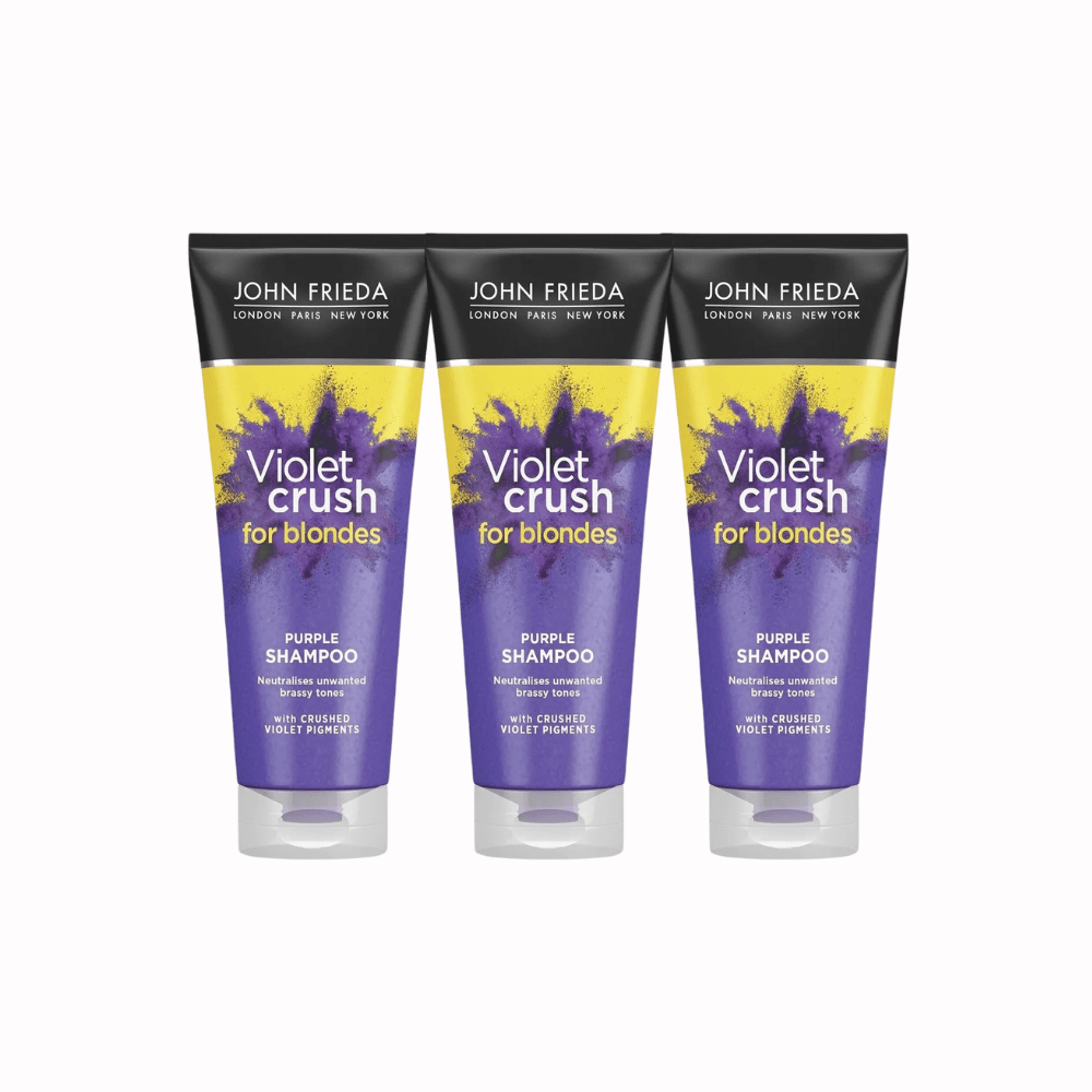 John Frieda Violet Crush Violet Extract Purple Shampoo for Blonde Hair 250ml 3 Pack