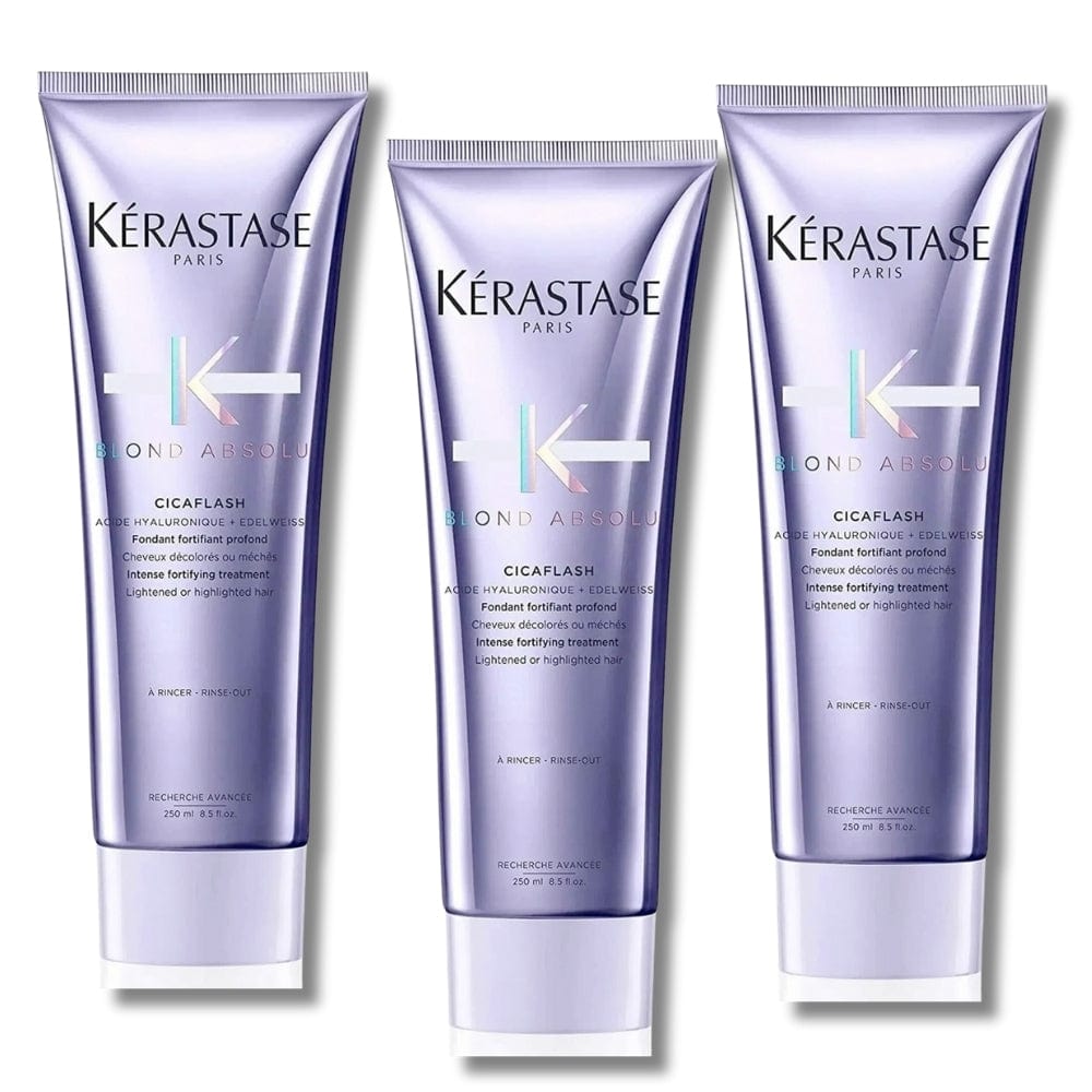 Kerastase Blond Absolu Cicaflash Shine Rinse-Off Conditioner for Blonde Hair 250ml 3 Pack