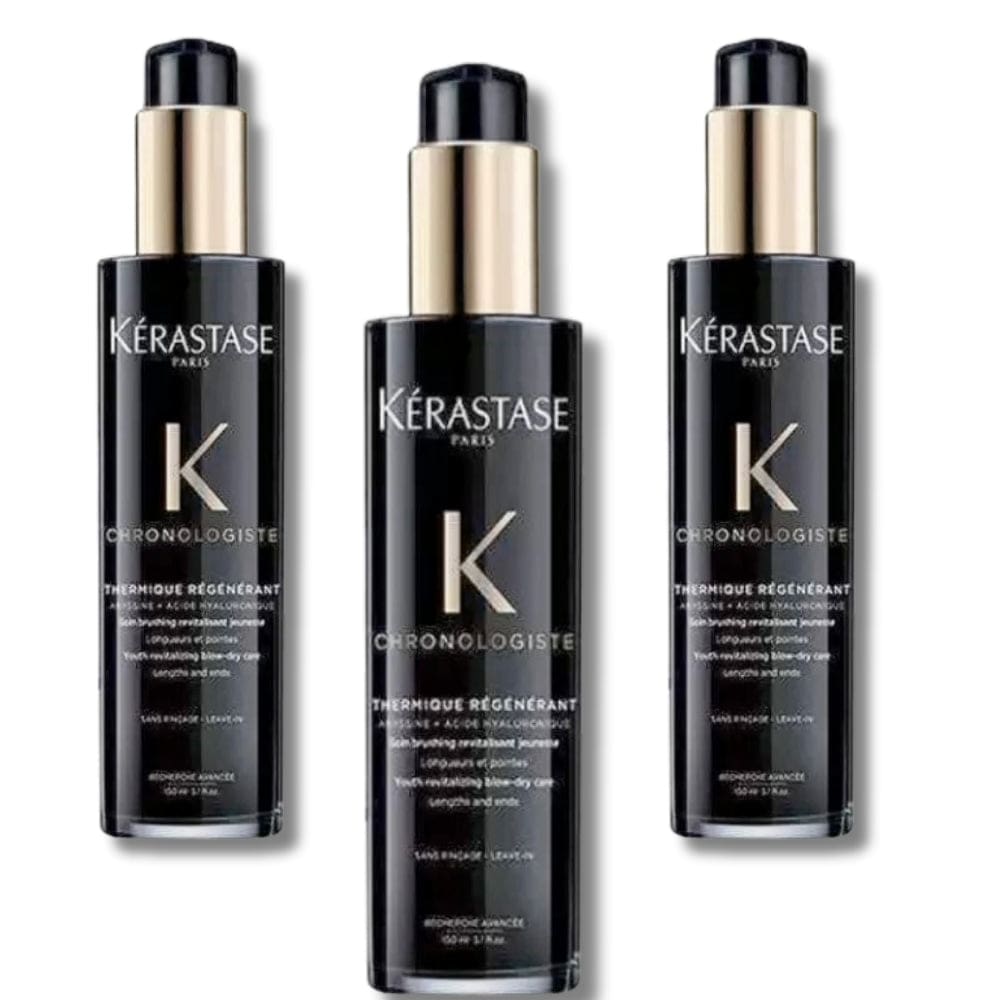 Kerastase Chronologiste Thermique Régénérant Regenerating Heat Protective Leave-In Treatment Cream 150 ml 3 Pack