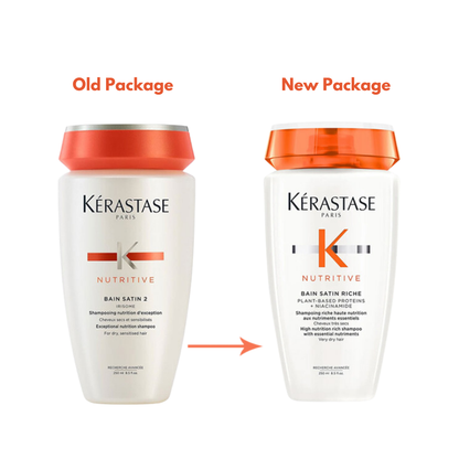 Kerastase Nutritive Bain Satin No:2 Nourishing Shampoo for Dry Hair 250ml 3 Pack