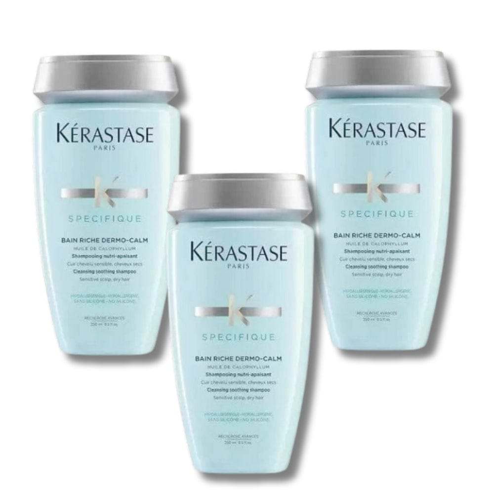 Kerastase Specifique Bain Dermocalm Riche Anti Sensitivity Shampoo for Dry Scalp 250ml 3 Pack