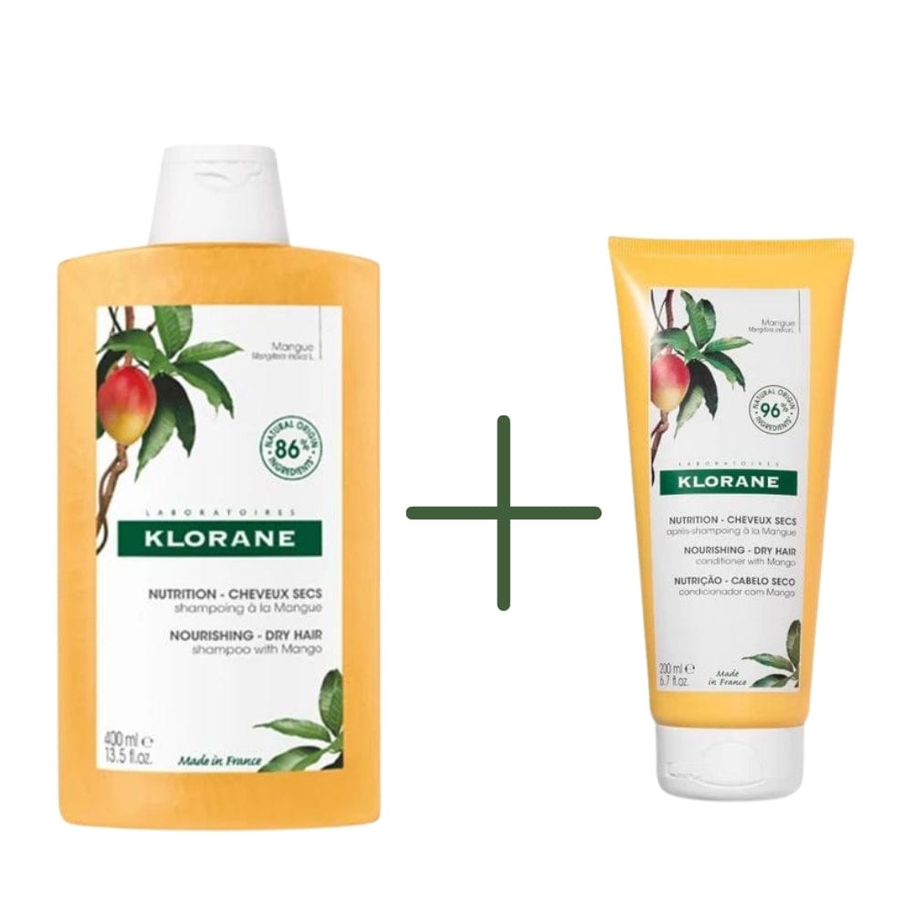 Klorane Mango Content Nourishing Shampoo 400 ml &Mango Content Nourishing Hair Conditioner 200 ml