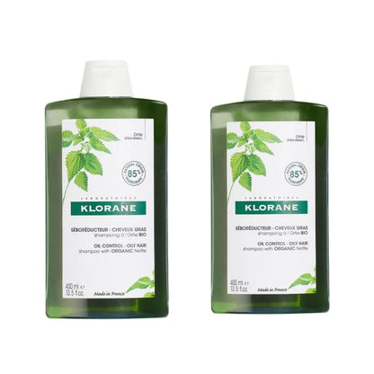 Klorane Nettle Oil Balancing Shampoo 400 ml -2 Pack