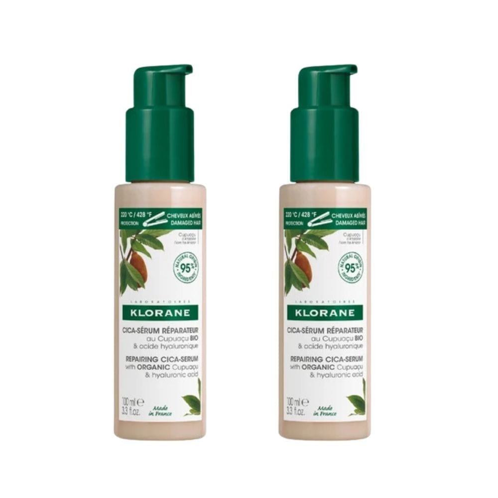 Klorane Repairing Cica-Serum with Organic Cupuaçu &amp; Hyaluronic Acid 100 ml -2 Pack