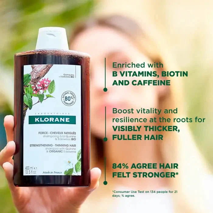 Klorane Strengthening with Quinine &amp;Organic Edelweiss -Thinning hair Shampoo 400 ml