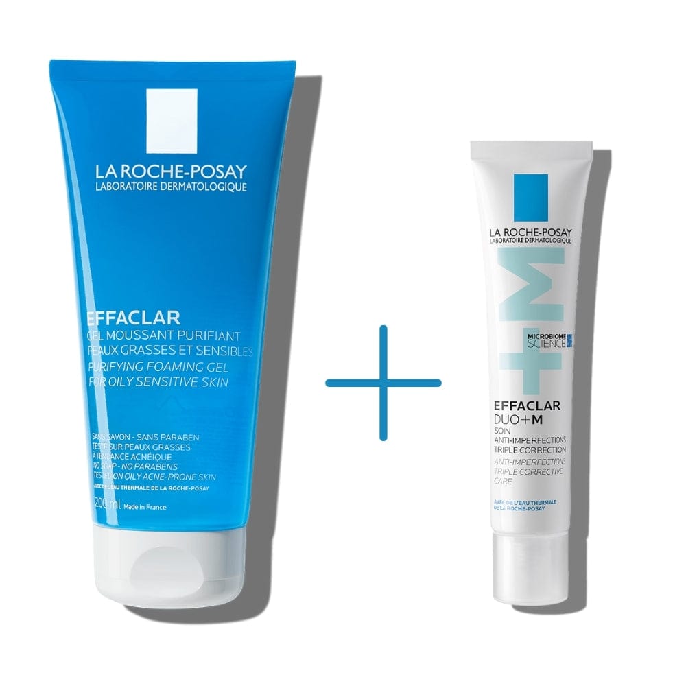 La Roche Posay Effaclar Cleansing Gel for Oily Skin 200 ml & Effaclar Duo+ M  Cream 40 ml