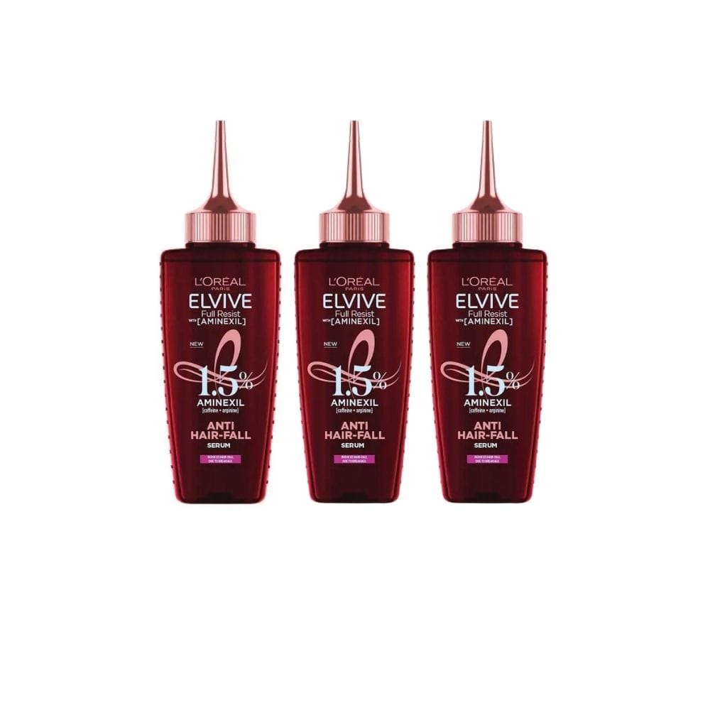 Loreal Elseve Complete Resistance 1.5% Amınexil [Caffeine+Arginine] Anti-Loss Strengthening Sclap Hair Serum 3 Pack