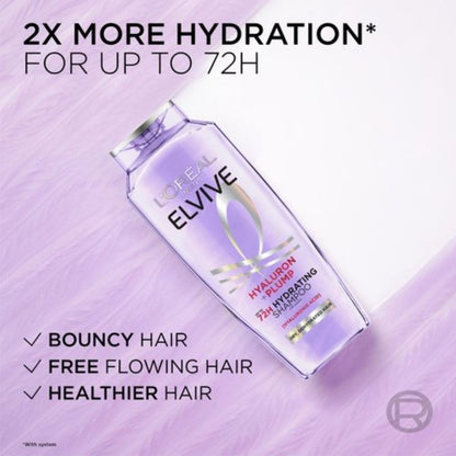 Loreal Elseve Hydra [Hryaluonic] Moisture Filling Shampoo 300 ml -2 Pack