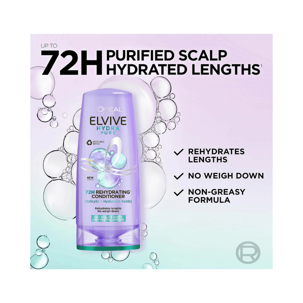 Loreal Elseve Hydra [Hyaluronic] Pure Salicylic Acid Anti-Oil Purifying Conditioner 250 ml