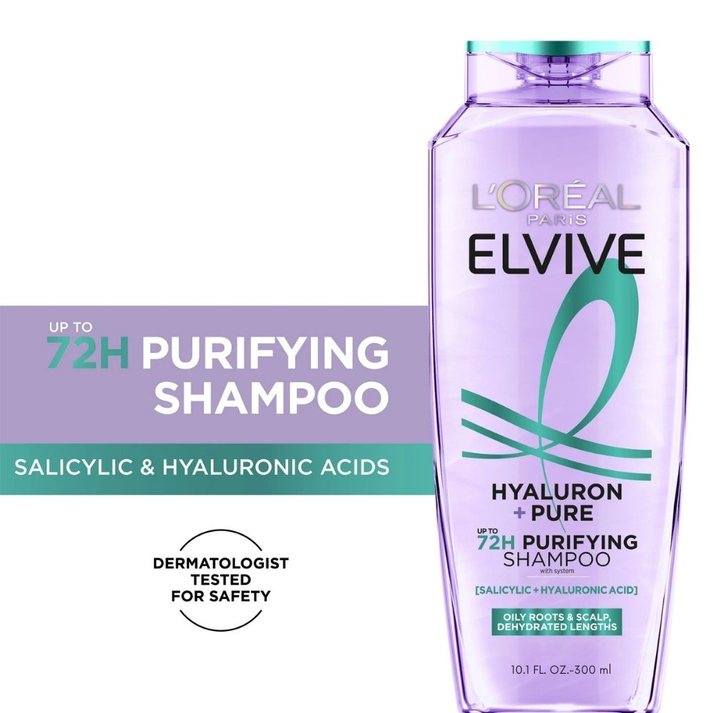 Loreal Elseve Hydra [Hyaluronic] Pure Salicylic Acid Anti-Oil Purifying Shampoo 300 ml