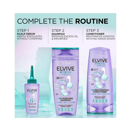 Loreal Elseve Hydra[Hyaluronic] Pure Salicylic Acid Containing Anti-Oily Peeling Scalp Serum 102 ml