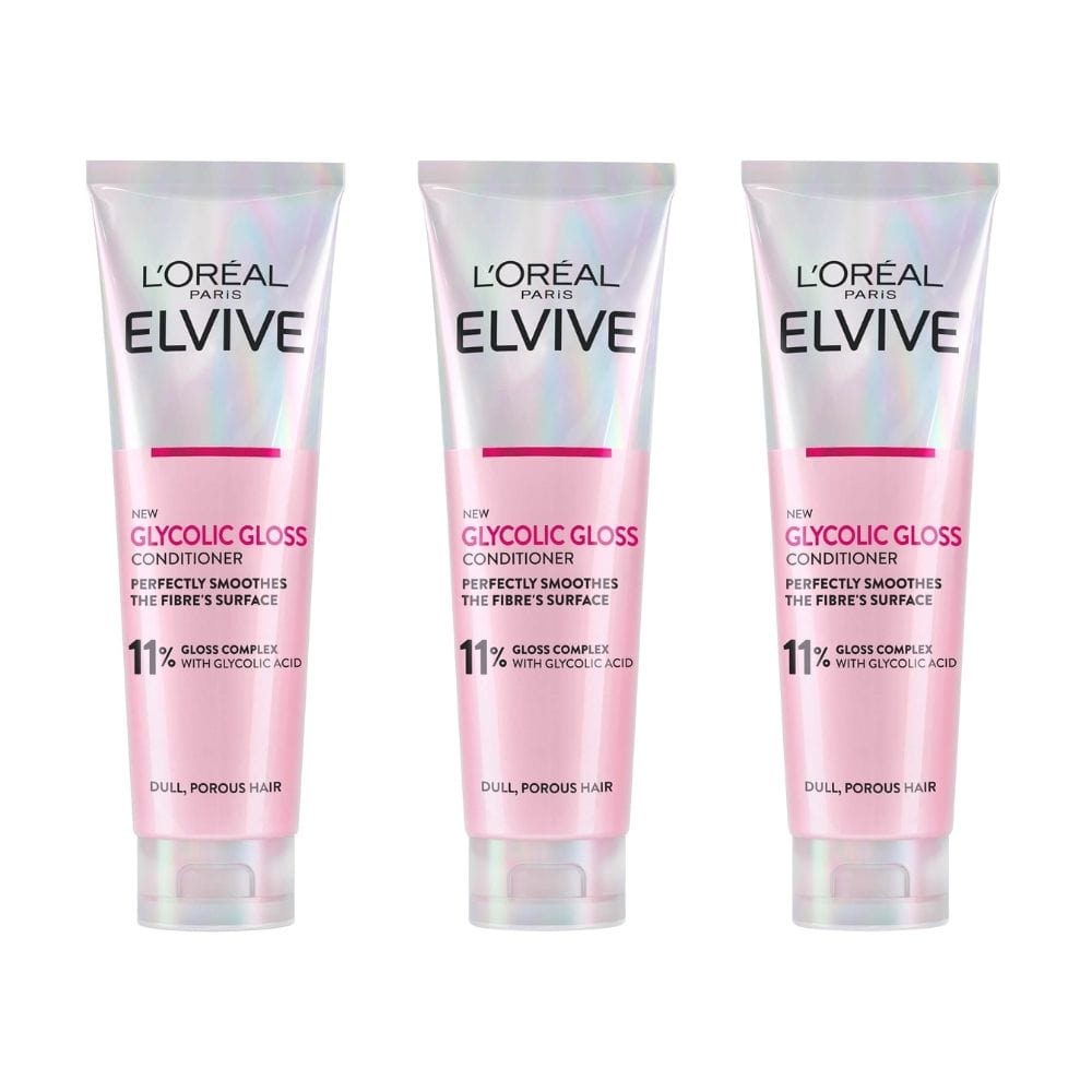 Loreal Glycolic Gloss Smoothing Conditioner For Perfect Shine 150 ml 3 Pack