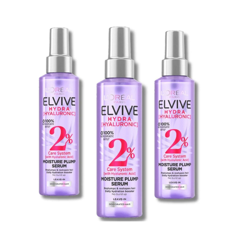 Loreal Paris Elseve Hydra Hyaluronic 2% Hair Serum with Hyaluronic Acid 150 ml 3 Pack