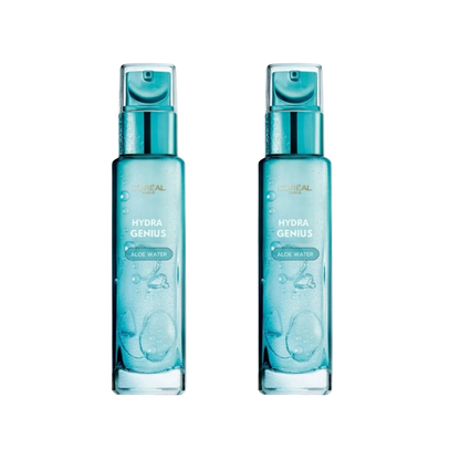Loreal Paris Hydra Genius Hyaluronic Acid + Aloe Vera Liquid Moisturiser for Normal to Combination Skin, 70ml 2 Pack