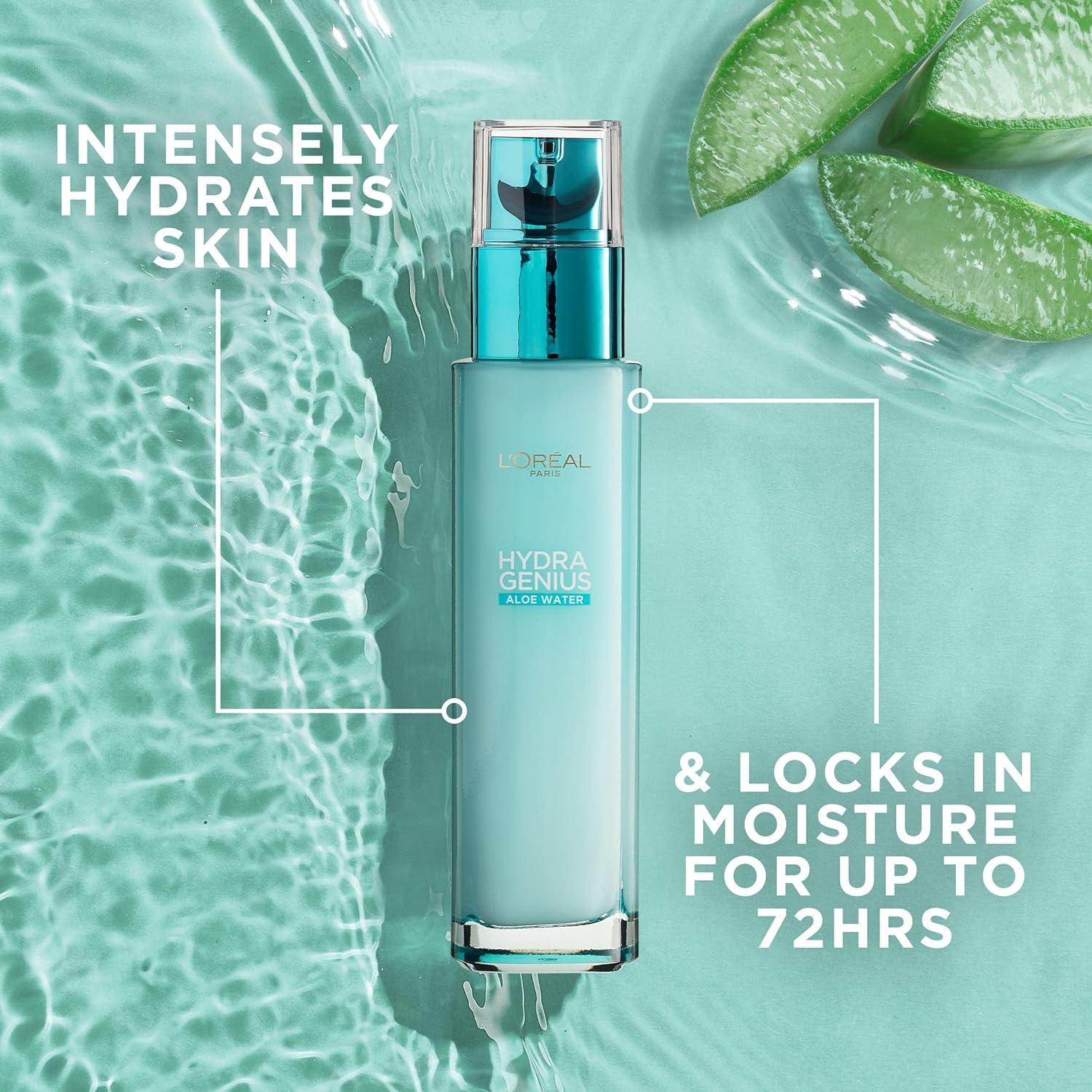 Loreal Paris Hydra Genius Hyaluronic Acid + Aloe Vera Liquid Moisturiser for Normal to Combination Skin, 70ml