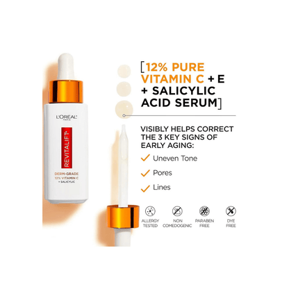 Loreal Paris Revitalift 12% Pure Vitamin C + E + Salicylic Acid Brightening Serum