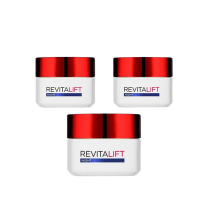 Loreal Paris Revitalift Anti-Wrinkle Night Cream with Elastin 50 ml 3 Pack