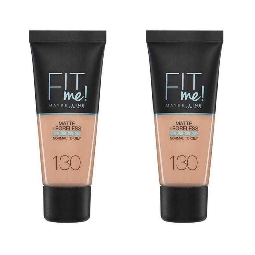 Maybelline Fit Me Matte+Poreless Foundation No:130 Buff Beige 30ml -2 Pack