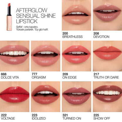 NARS Afterglow Sensual Shine Lipstick / 321 - Turned On - Cherry Red