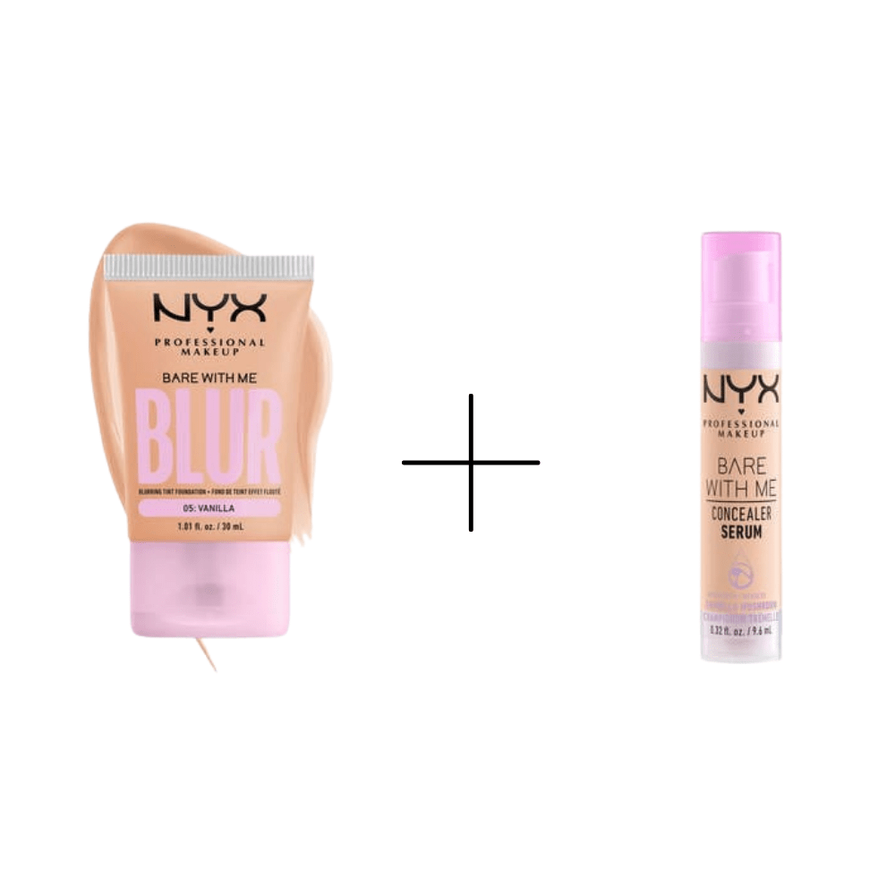NYX Professional Makeup Blur Tint Skin Filter Foundation - 05 Vanilla + NYX Professional Makeup Bare With Me Concealer Serum -  03 Vanilla