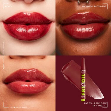 NYX Professional Makeup Fat Oil Slick Click Gloss Lip Balm - 11 In a Mood-Wine