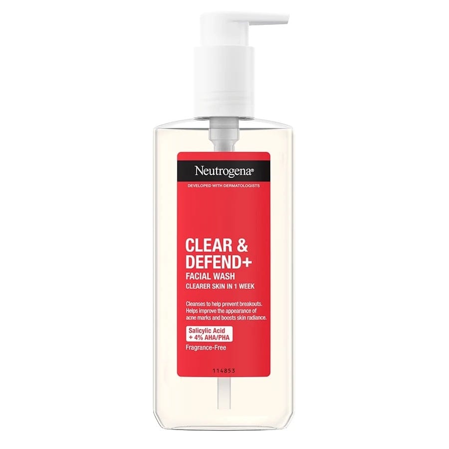 Neutrogena Clear &amp; Defend+ Facial Wash with AHA/BHA/PHA 200ml / 6.8 fl oz
