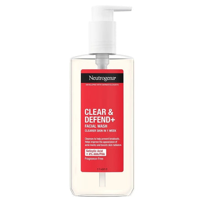 Neutrogena Clear &amp; Defend+ Facial Wash with AHA/BHA/PHA 200ml / 6.8 fl oz