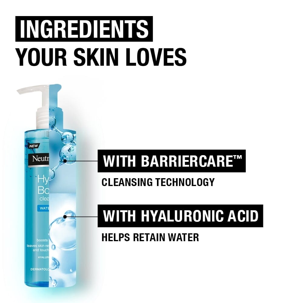 Neutrogena Hydro Boost Hyaluronic Acid Water Gel Cleanser 200ml / 6.8 fl oz 3 Pack