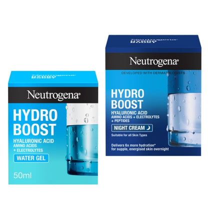 Neutrogena Hydro Boost Hydration Routine: Water Gel Moisturiser &amp; Night Cream 50ml / 1.7 fl oz