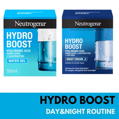 Neutrogena Hydro Boost Hydration Routine: Water Gel Moisturiser &amp; Night Cream 50ml / 1.7 fl oz
