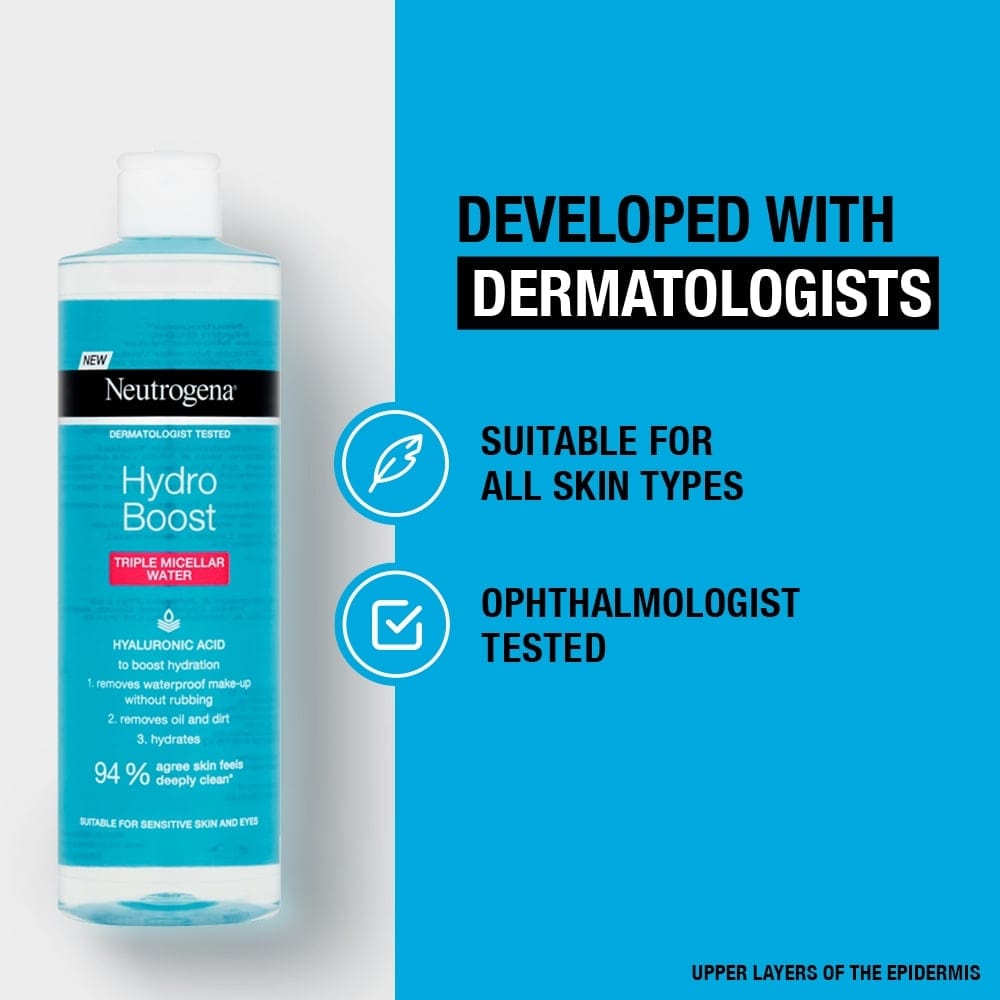 Neutrogena Hydro Boost Triple Micellar Water 400ml / 13.5 fl oz 3 Pack