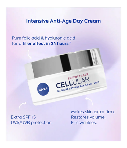 Nivea Cellular Expert Filler Firming Day Face Cream SPF 30 50 ml / 1.7 fl oz - 3 Pack