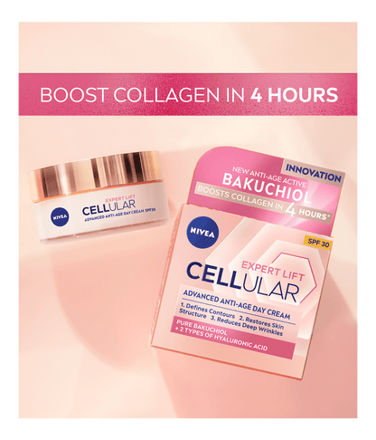 Nivea Cellular Expert Lift Pure Bakuchiol + HA Anti-Age Day Cream SPF30 50ml - 2 Pack