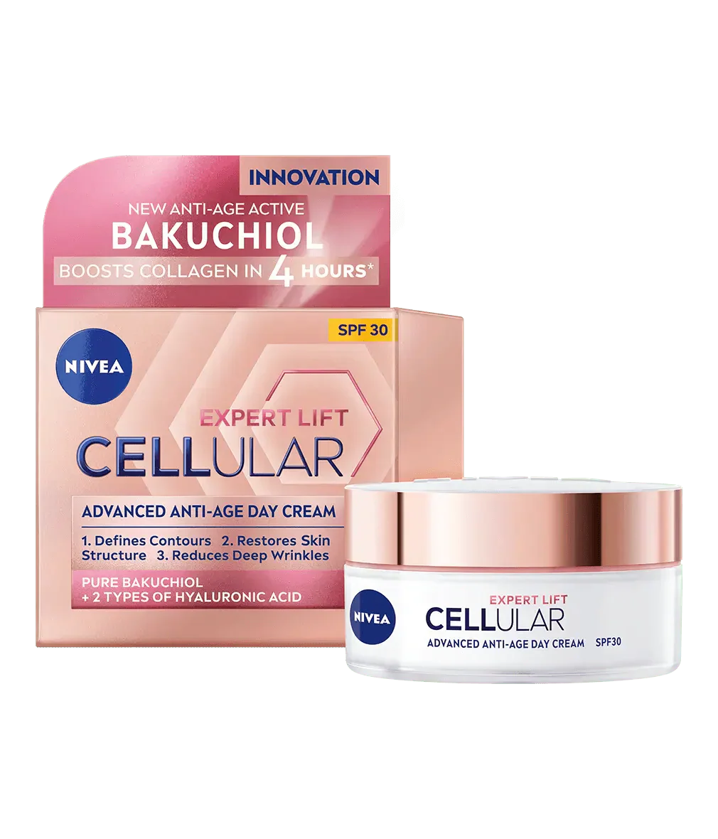 Nivea Cellular Expert Lift Pure Bakuchiol + HA Anti-Age Day Cream SPF30 50ml - 3 Pack