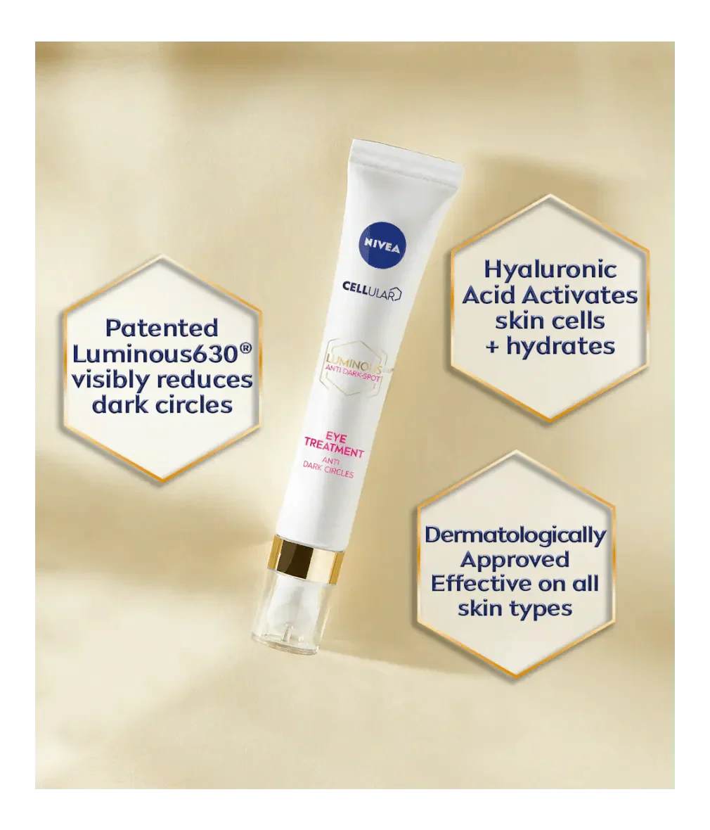 Nivea Cellular Luminous 630 Anti-Dark Circle SPF50 Eye Cream  15ml / 0.5 fl.oz - 4 Pack