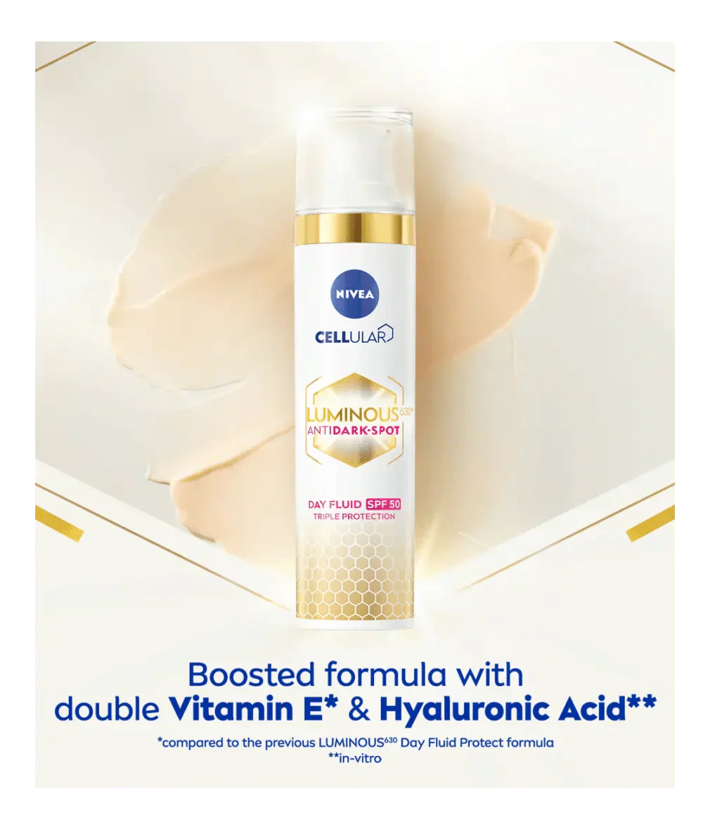 Nivea Cellular Luminous 630 Anti-Dark Spot Day Cream Face Moisturiser SPF50 40ml/ 1.35 fl.oz - 3 Pack