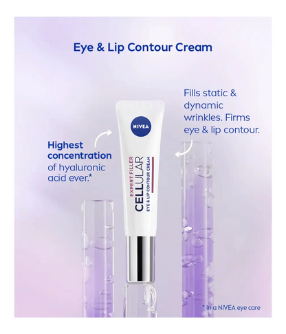 Nivea Hyaluron Cellular Filler Anti-Age Eye Cream 15ml / 0.5 fl.oz - 2 Pack