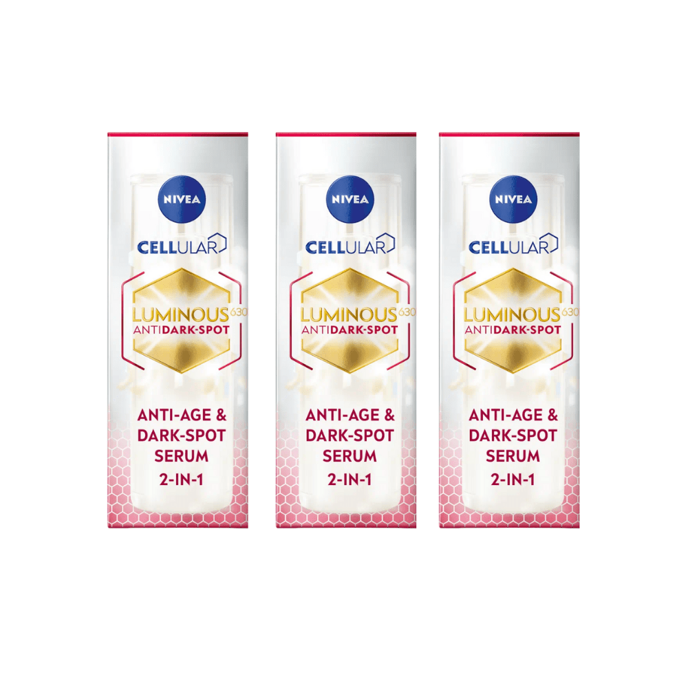 Nivea Luminous 630 Anti-Age &amp; Dark Spot 2-in-1 Serum with Collagen Booster 30ml / 1 fl.oz - 3 Pack