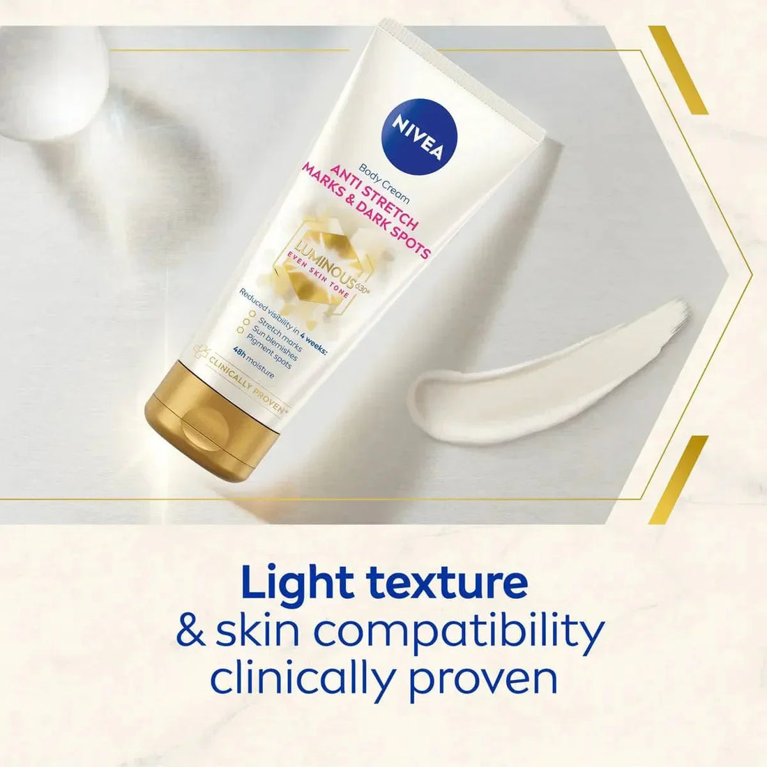 Nivea Luminous 630 Anti Stretch Marks &amp; Dark Spots Body Cream 200ml / 6.8 fl oz - 2 Pack
