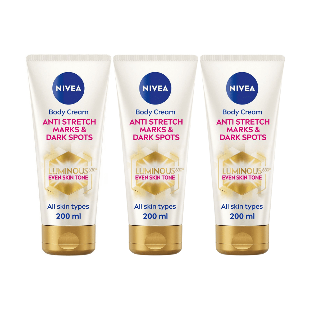 Nivea Luminous 630 Anti Stretch Marks & Dark Spots Body Cream 200ml / 6.8 fl oz - 3 Pack