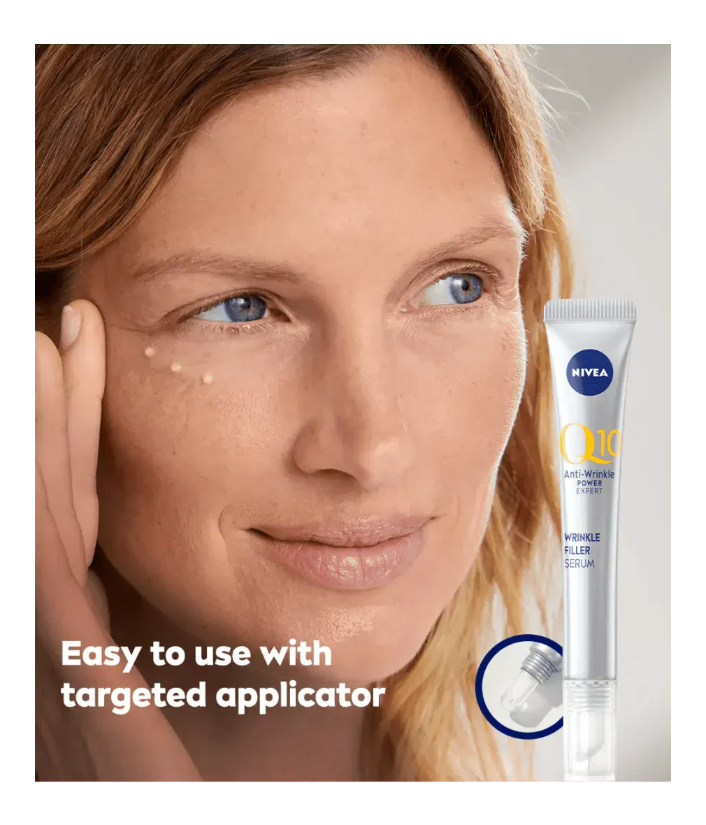 Nivea Q10 Anti-Wrinkle Power Wrinkle Filler Serum with Bioxifill Peptides 15ml / 0.5 fl oz